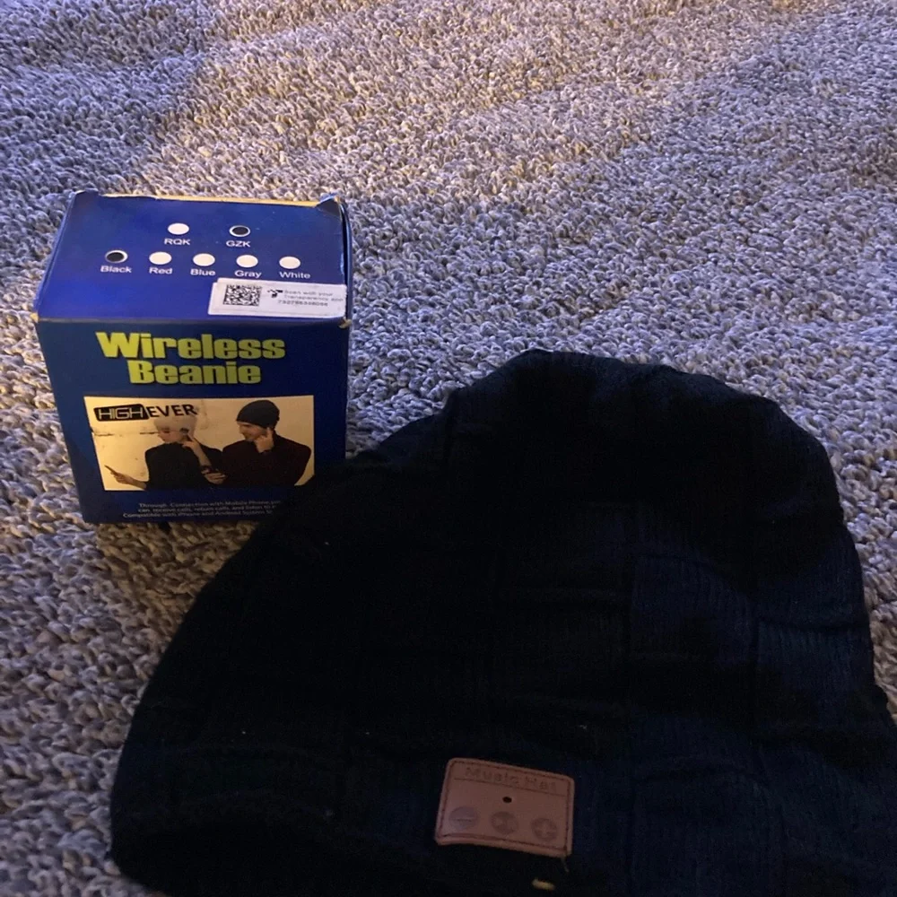 Black Knit Beanie Hat - Ribbed Winter Cap